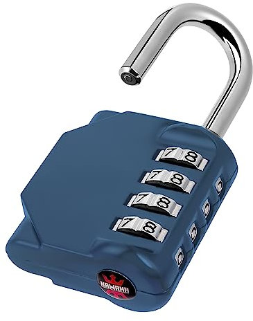 KAWAHA CL11BG - Candado de combinación de 4 dígitos para exteriores, juego de tu propia combinación para cerradura de casillero de gimnasio, escuela, puertas, caja de herramientas, cerrojos y