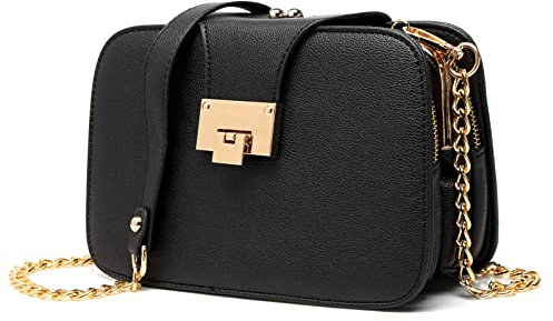 SIVENKE Damen Crossbody Bag Kleine Umhängetasche Geldbörse Kleine Schultertasche Handtasche Abend Clutch Bag, Schwarz
