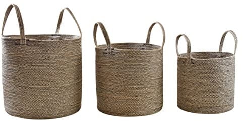 AUBRY GASPARD Cache-Pot en Jute et Coton (Lot de 3)