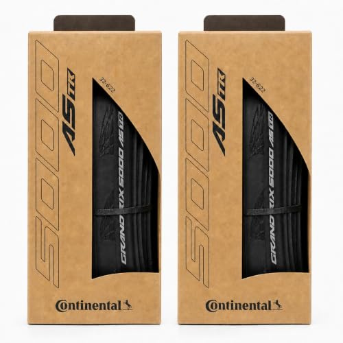 Continental Grand Prix 5000 All Season TR - Tubeless Road Bike Tire | Conquer Every Season - BlackChili, Vectran Breaker, LazerGrip, Active Comfort Technology, 2 Pack (Black) (700x32)