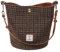 Damen-Umhängetasche/Handtasche aus Harris Tweed, Beuteltasche mit zwei Leder-Trägern