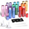 POFIBO 16 Stück 10ml Roll on Glasflaschen für ätherisches öl, Bunt Roll on Flasche Leer mit Edelstahl-roller Ball Kleine Glasroller Set für ätherische Öle, Parfüms, Aromatherap Gemische, Massage