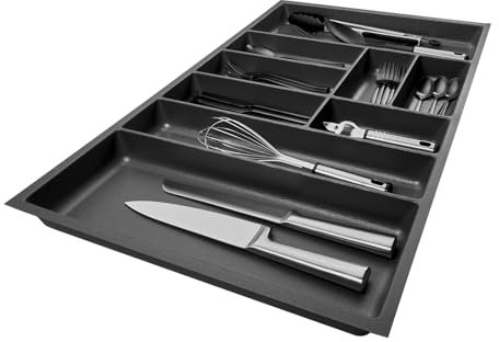 SO-BOX 3 Besteckkasten Breite 79,1 cm, Tiefe 47,3 cm mit anthraziter Kanvas-Struktur für 90er Schubladen von Nobilia ab August 2012 und weitere Küchen