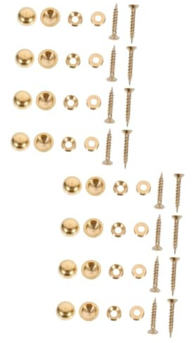 32 Stk Werbenagel Spiegelnagel Werbenägel Befestigungselemente Schraubverschluss Aus Metall Gold Brett Nagel Glas Werbetafel Nagel Wandabstandshalterungen Möbel Kupfer