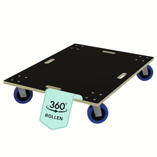 HAGO24 Möbelroller ohne Bremse in 60x80cm I Schwerlast-Rollbrett bis 800kg I Möbel-Transportroller mit Griffmulden I hochwertiger Rollwagen für Umzug I Stabile Transporthilfe mit Rollen