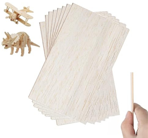 Pannelli Legno 10 Pezzi Pannelli in Legno Compensato 200 x 100 x 2mm Fogli di Legno di Balsa Fogli per Modellismo Tavola di Tiglio Pannelli per Bricolage Pirografia Traforo Laser Artigianato Dipinti