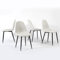 39F FURNITURE DREAM Juego de 4 sillas escandinavas en Tela Blanco Roto, Patas Negras para Comedor, Cocina, salón, 52,5x44x86cm