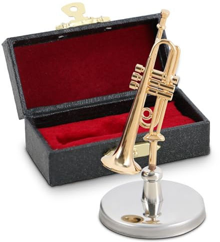 EASTROCK 4,6 cm Mini-Trompetenmodell | Trompete Ornament Replik für Heimdekoration und Musikgeschenk