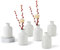 Sziqiqi Kleine Weiß Bud Vasen Set: Mini Vase für Kunstblumen 6 Pcs Nordic Metal Blumenvasen für Wohnzimmer Minimalist Little Flower Vasen für Tabelle Hochzeit