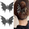 Lot de 2 pinces à cheveux d'Halloween chauve-souris tendance noires antidérapantes pour femme et fille Accessoires de cheveux épais et fins pour fête de maquillage sur le thème d'Halloween (04)