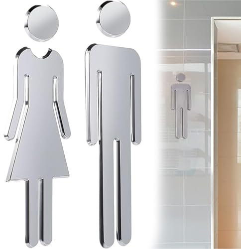 Baño Señal, Señales WC, Signo Placa de Puerta WC, Cartel baño Mujer Hombre Carteles para Aseo Pegatinas WC Señalización Aseos para Cafetería Restaurante Centro Comercial Hote