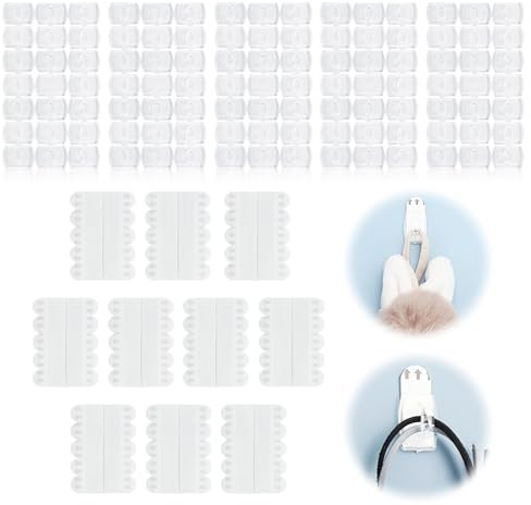 Mini Fairy Light Hooks Clips with Self Adhesive Strips 100 Clips+120 Strips Clear Damage Free Removable Command Hook for Indoor Outdoor Wall Christmas Festival Hanging Decoration