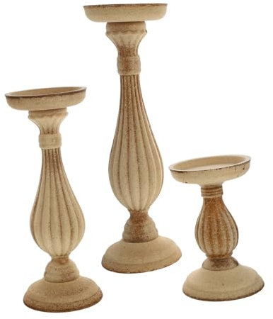 MAGICLULU 3 Pièces Bougeoir Vintage Style Européen Chandelier sur Pied Décoration Intérieure pour Bougies Chauffe-Plat