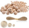 120 Stück Holzperlen Holzkugeln mit Loch 3 Größen (20mm,15mm,10mm) Runde Holzperlen Natur Unbehandelte Perlen Holz Holzkugel zum Basteln für DIY Schmuck Armband Bemalte Dekoration