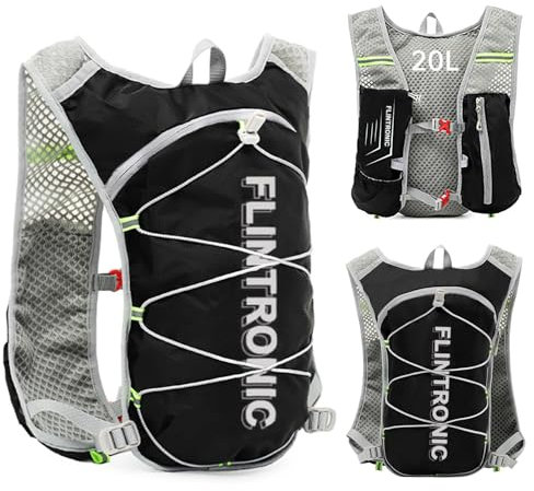 Flintronic 2.5L Sac à Dos Hydratation, Sac à Dos de Course Ultraléger, Sac à Dos de Vélo, Ajustables à Taille Sac à Dos d'eau avec Design Réfléchissant, pour Femme Homme Marathon Randonnée Cyclisme