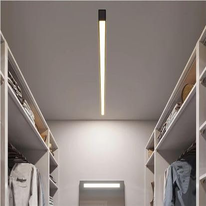 GZZBMY Deckenlampe LED Deckenleuchte Wohnzimmer Wohnzimmerlampe Schwarz Küche Deckenbeleuchtung Lineares Design Schlafzimmerlampe Modern Aluminium Leuchten für Schlafzimmer (Warms Licht 3000K,200CM)