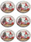 AC - Pack de 6 Bajoplatos Reutilizables Redondos de plástico - Plato Llano Decorativo - Bandeja para presentación de Dulces, Navidad, turrón, Pasteles (Duende - Ø 33 cm)