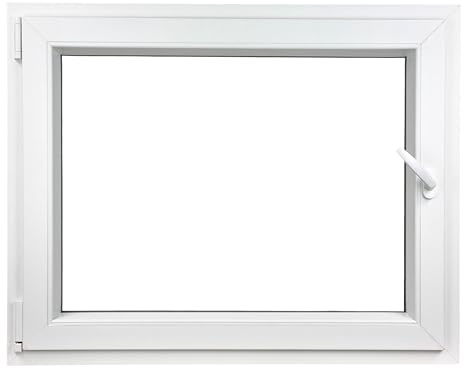 ALUCON Fenster 1000x900 mm – Kunststofffenster 100x90 cm – Flügelfenster Innen Weiß/Außen Weiß – DIN Links