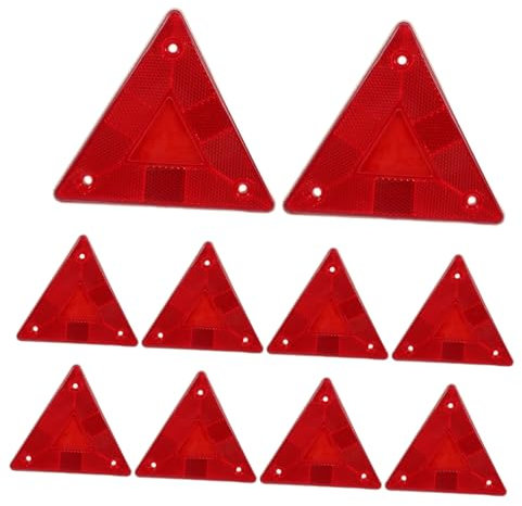 Triangle de Signalisation Routière 10 Pièces en Plastique Rouge