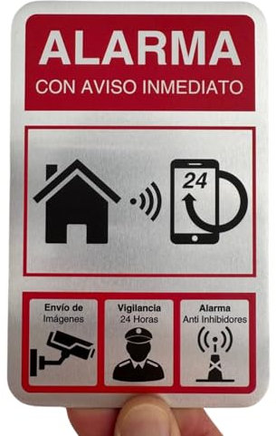 LEIASA | Cartel Videovigilancia - 9x14 cm - Aluminio - Grosor 0.8 mm - Señal Zona Videovigilada - Impresión UV - Cartel de videovigilancia - Videovigilancia homologado 9x14 cm