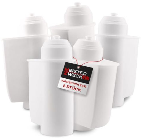 MEISTERZWECK4U - 5 Stück Ersatz Wasserfilter kompatibel mit Siemens EQ-Series, Supresso & Bosch Kaffeevollautomaten - Brita Intenza Filtersystem - Filterpatrone für Kalkschutz & Geschmacksverbesserung