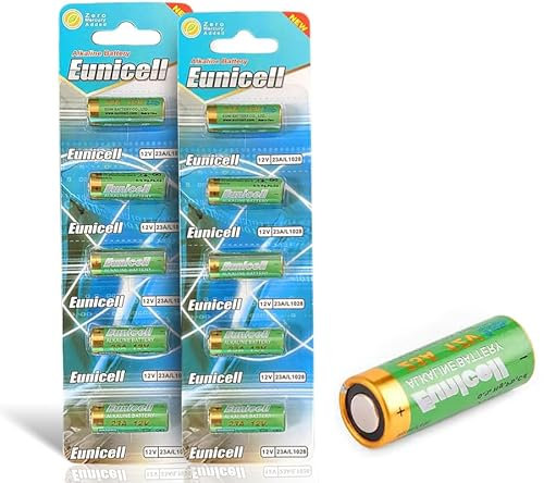 Pack of 10-23A L1028 Eunicell 12V Alkaline Batteries - Suitable for use in LED lights, Digital Voice Recorders, Toys, Blood Glucose, Cholesterol Testing, Meters, Toys