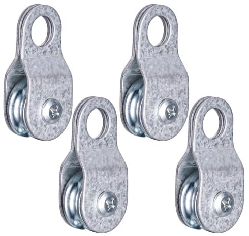 KCNOFNC Umlenkrolle mit 2 Kugellager, Umlenkrollen für 6mm Seile Stahlseil, Tragkraft 32kg, 4 Stück