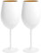 4youDesign | Weinglas (2 Stck.) in Weiß mit goldener Innenbeschichtung – Glas geeignet für Champagner, Wein, Sekt oder Prosecco