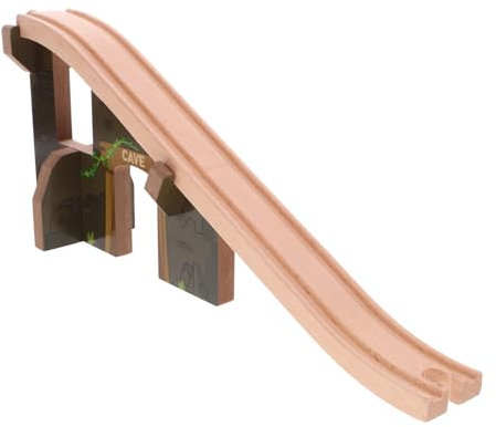 Milisten Holzbrücke für Holzbahn Hochbrücken Spielzeugzug Zubehör für Kreative Bahnstrecken Einfach zu Kombinieren aus Natürlichem Holz Fördert die Hand Augen Koordination