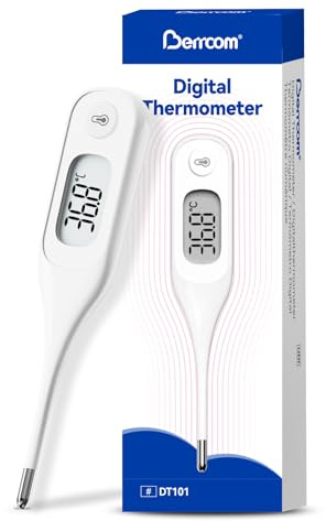 Berrcom Digitales Thermometer Hochpräzise Messungen für Erwachsene und Kinder, Mund- und Unterarmthermometer Medizinisches Thermometer