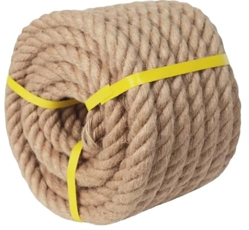 Corda Canapa Corda di iuta naturale canapa (40 mm X 1/2/3/4 m) Spago resistente for artigianato Giardinaggio Amaca Decorazione(2M)