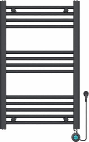 Scaldasalviette elettrico con termostato digitale, finitura nera opaca