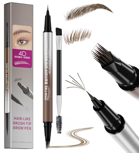 Erinde 2-in-1 Dual-Ended Microblading Augenbrauenstift, 4D Eyebrow Pencil mit 2 Spitzen, Wasserfest & Wischfest, Langanhaltende Farbe, Leichtes Auffüllen, Natürlich haarähnliche Brauen #02