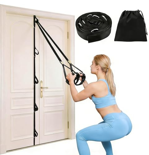 Heavy Duty Loop Door Anchor Strap for Resistance Bands Exercises, Multi Point Anchor Gym Attachment for Home Fitness, Portable Door Band Resistance Workout Equipment