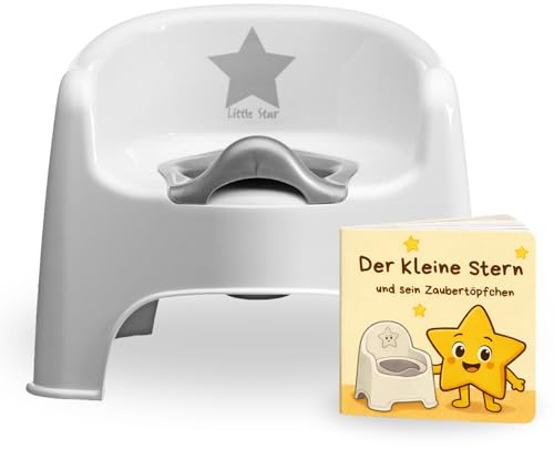 Little Star Topfstuhl mit Bilderbuch, Spritzschutz herausnehmbarem Einsatz | Kinder Töpfchen, herausnehmbarer Einsatz, hohe Rückenlehne, Toilettentraining, 10,4 cm Buch
