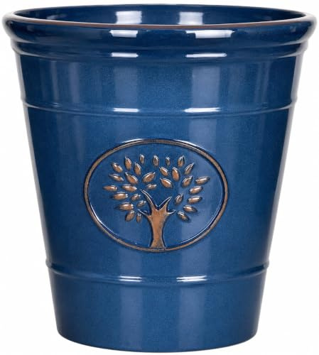 Heritage Tree Garden Pot – Decorative Tree of Life Indoor/Outdoor Planter, Large Lightweight Frost Proof & UV Resistant Plant Pot for Patio, Garden. (Blue, 30 Litre)
