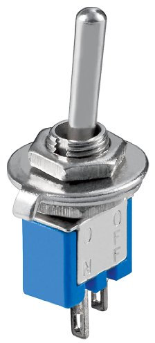 Goobay 10013 Kippschalter Subminiatur, EIN - AUS, 2 Pins, blaues Gehäuse