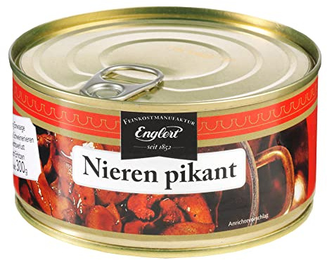 Nieren vom Schwein, in pikanter Weißweinsauce, Fleischeinwaage 125 g, in der Dose (300 g)