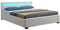 Juskys Polsterbett Lyon 140x200 cm mit Bettkasten, LED Beleuchtung, Lattenrost & Kunstleder, weiß, Bett Bettgestell Einzelbett Jugendbett