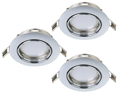 EGLO 3er-Set Einbaustrahler Peneto, Spots Set aus Stahl in Chrom