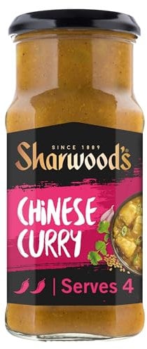 Sharwood's Aromatic Chinese Curry Sauce – Mild Spice Blend With Onion, Garlic & Ginger, Vegetarian Friendly, 425 g Jar (Pack of 1)