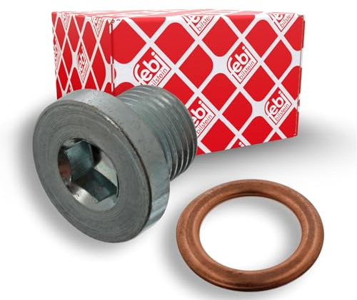 febi bilstein 45618 Oil Drain Plug with seal ring, 1 unit | Compatible with: Volvo C30, C70 II Cabriolet, S40 II, S80 II, V50, V70 III