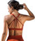 icyzone Yoga Sport-BH Damen Bustier mit Gepolstert - Atmungsaktiv Ohne Bügel Sports Bra Top (M, Persimmon)