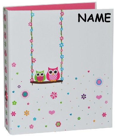 alles-meine.de GmbH Ringbuch/Sammelordner Eulen incl. Namen - für Dokumente A4 - Eule - Ordner Ringordner - Album für Erwachsene Mädchen Jungen Kinder Schulordner Büro Akte..