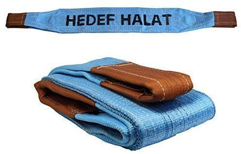 8 Tonnen Tragfähigkeit 2 Meter Länge Hebegurt Rundschlinge Hebeband Bergegurt aus Polyster mit Endschlaufen für Kran, Abschleppen Blau