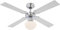 bmf-versand® Deckenventilator mit Beleuchtung und Zugschalter Leise - Ventilator Decke mit Licht - 4 Flügel Beidseitig Montierbar - LED Deckenlampe Lüfter Schlafzimmer 3 Stufen - Durchmesser 105 cm