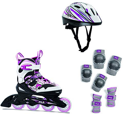 FILA Skates 010619155 J-ONE Combo G 3 Set Inline Skate Kid BK/WT/MAG Größe M 32-36