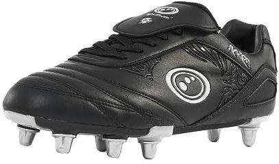 Optimum Men's Razor 8 Studs Rugby Boots | Sturdy Material, Lace-Up - Lightweight | Flexible and Comfortable Fit Mesh Lining | Silver | Size 11 UK