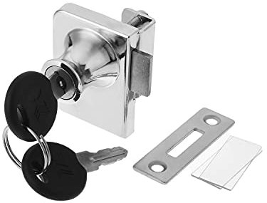 MroMax - Serratura singola per anta in vetro, spessore 5,5 mm, con due chiavi, colore: Argento, MRO190705L-0045, Kl574p Sweatshirt - Bambini, Single door