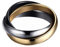 HIJONES Schmuck Damen für Immer Liebes Series Stilvolle Trizyklische Tricolor Ring Schwarz Größe 66 (20.7)